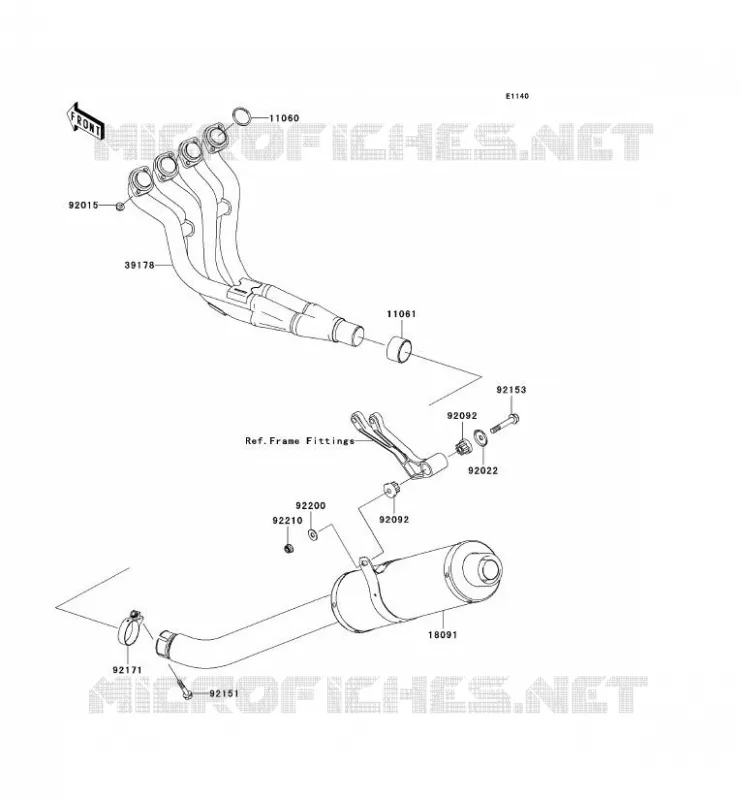 &Eacute;CHAPPEMENT Kawasaki MOTOS 600 2004 NINJA ZX-6RR  ZX600-M1