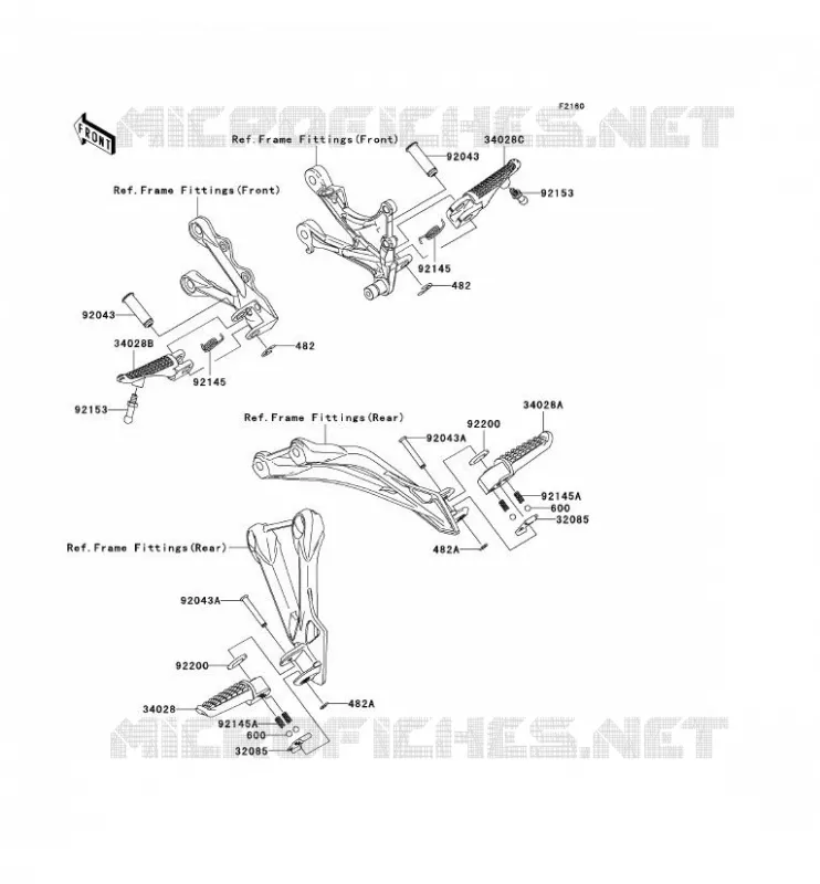 REPOSE PIED Kawasaki MOTOS 600 2005 NINJA ZX-6RR  ZX600-N1H