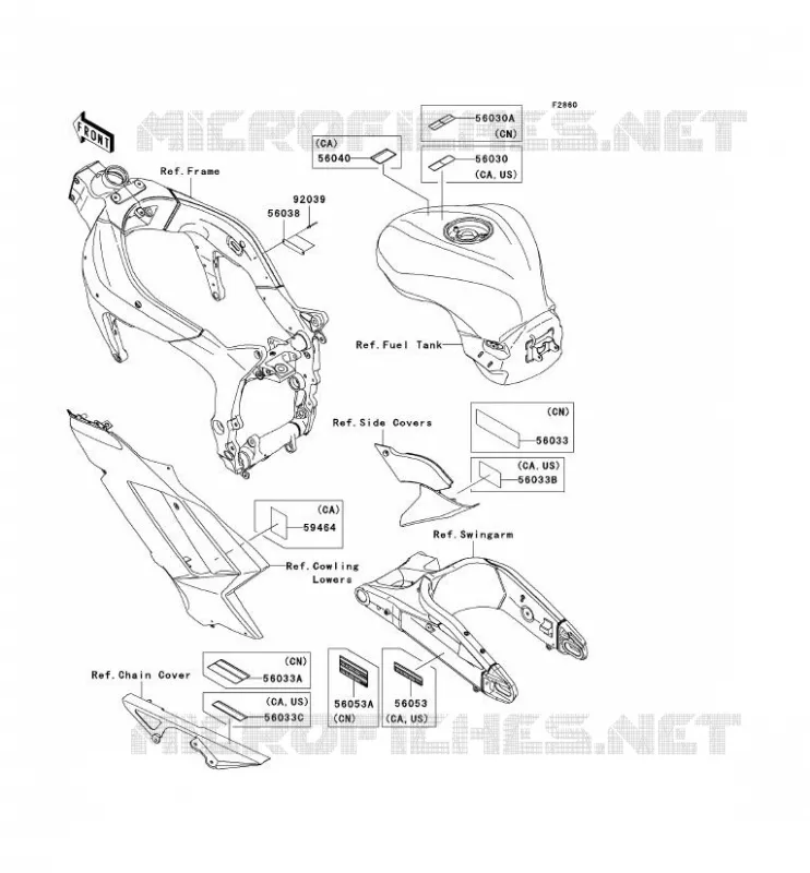 LABEL Kawasaki MOTOS 600 2007 NINJA ZX-6R  ZX600P7F