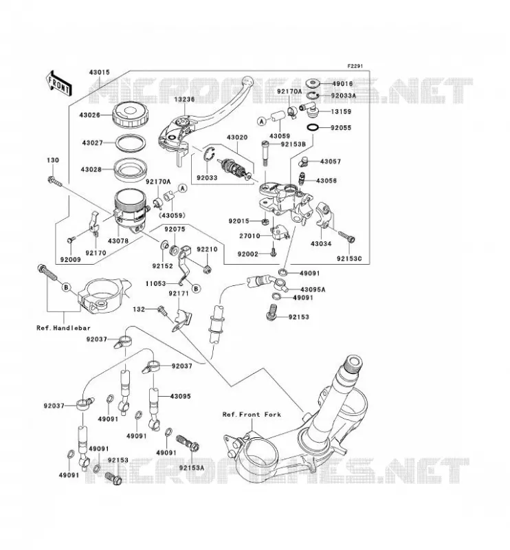 MAITRE CYLINDRE AV Kawasaki MOTOS 600 2007 NINJA ZX-6R  ZX600P7F