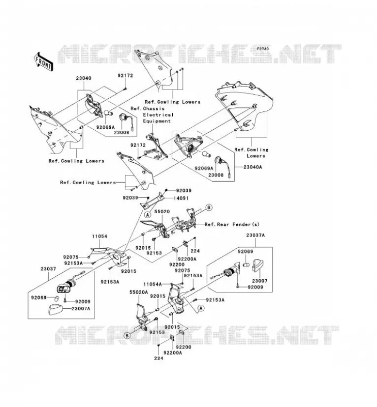 CLIGNOTANTS Kawasaki MOTOS 600 2007 NINJA ZX-6R  ZX600P7F