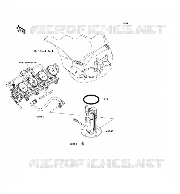 POMPE A ESSENCE Kawasaki MOTOS 600 2008 NINJA ZX-6R  ZX600P8F