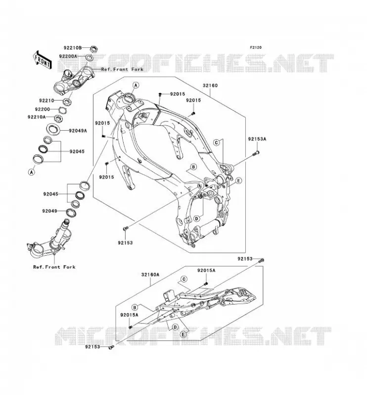 CH&Acirc;SSIS Kawasaki MOTOS 600 2008 NINJA ZX-6R  ZX600P8F