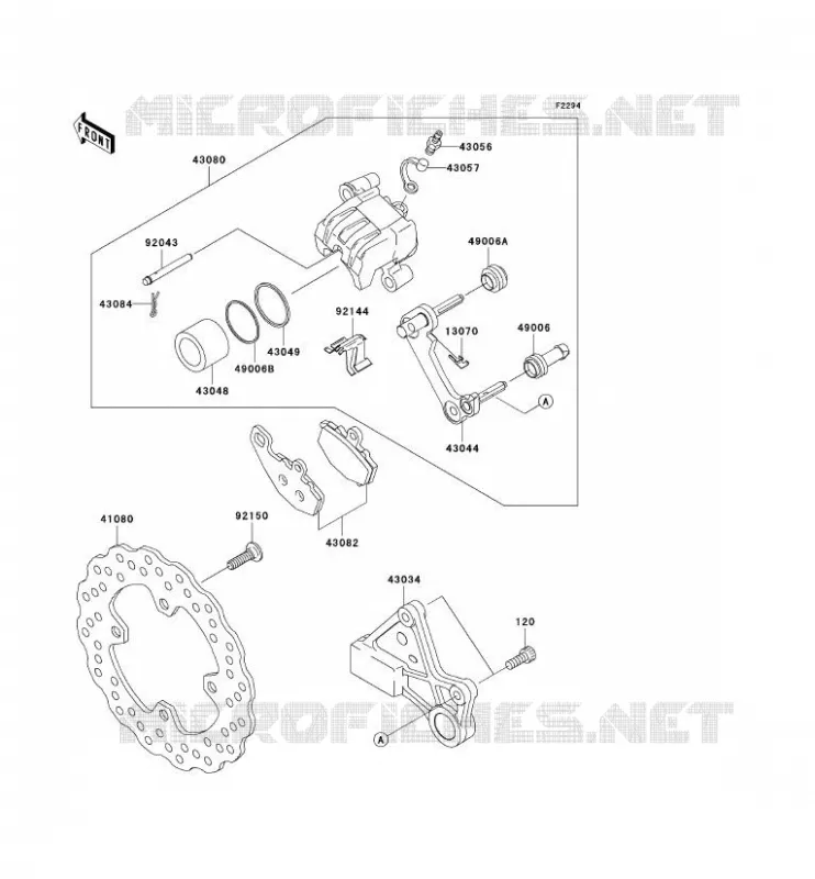 FREIN ARRIERE Kawasaki MOTOS 600 2009 NINJA ZX-6R  ZX600R9F