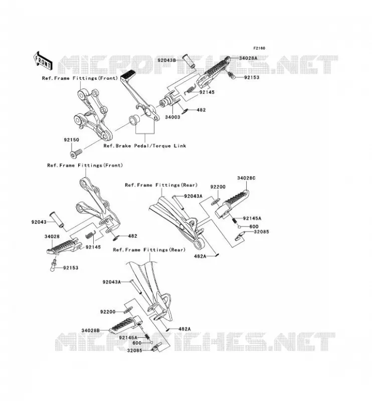 REPOSE PIED Kawasaki MOTOS 600 2009 NINJA ZX-6R  ZX600R9FA