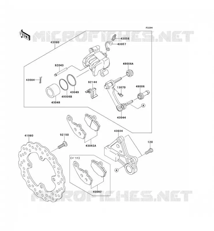 FREIN ARRIERE Kawasaki MOTOS 600 2010 NINJA ZX-6R  ZX600RAF