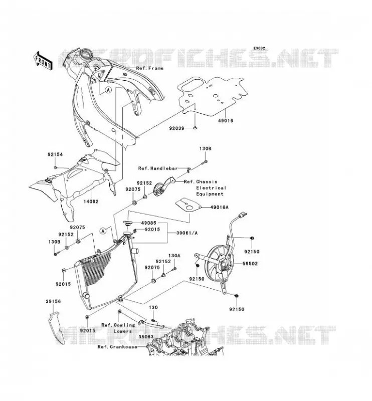RADIATEUR Kawasaki MOTOS 600 2011 NINJA ZX-6R  ZX600RBF