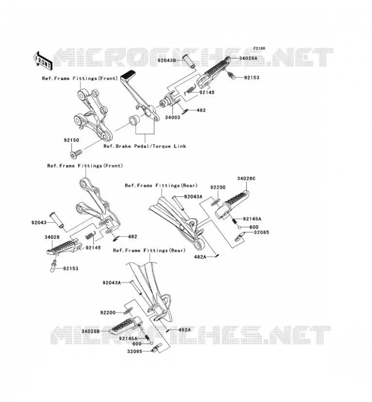 REPOSE PIED Kawasaki MOTOS 600 2011 NINJA ZX-6R  ZX600RBF