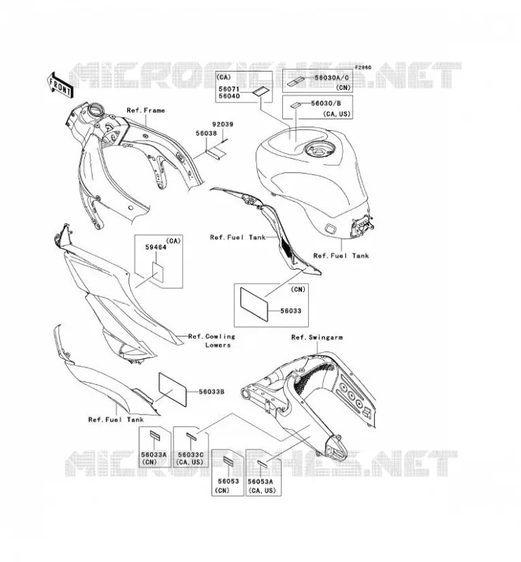 LABEL Kawasaki MOTOS 600 2011 NINJA ZX-6R  ZX600RBF