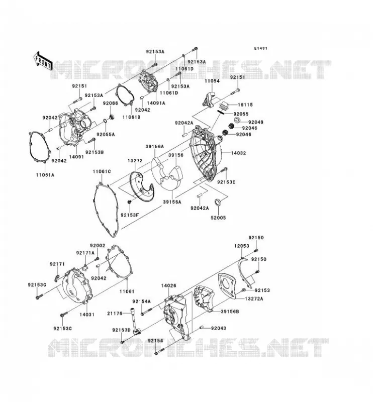 COUVERCLES MOTEUR Kawasaki MOTOS 600 2011 NINJA ZX-6R  ZX600RBF