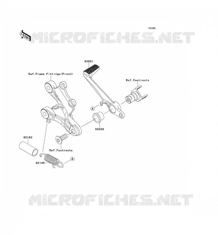PEDALE DE FREIN/TORQUE LINK Kawasaki MOTOS 600 2012 NINJA ZX-6R  ZX600RCF
