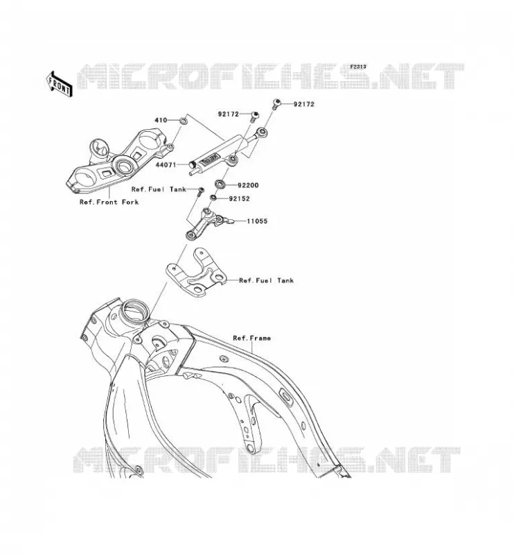 AMORTISSEUR DE DIRECTION Kawasaki MOTOS 600 2012 NINJA ZX-6R  ZX600RCF
