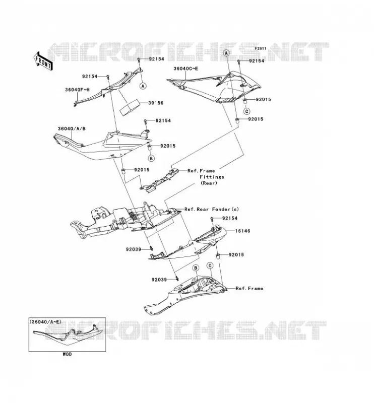 CACHE LAT&Eacute;RAL Kawasaki MOTOS 600 2012 NINJA ZX-6R  ZX600RCF