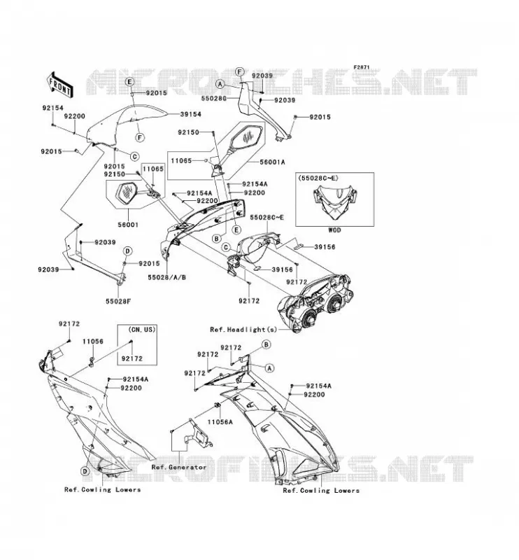 CARENAGE Kawasaki MOTOS 600 2012 NINJA ZX-6R  ZX600RCF