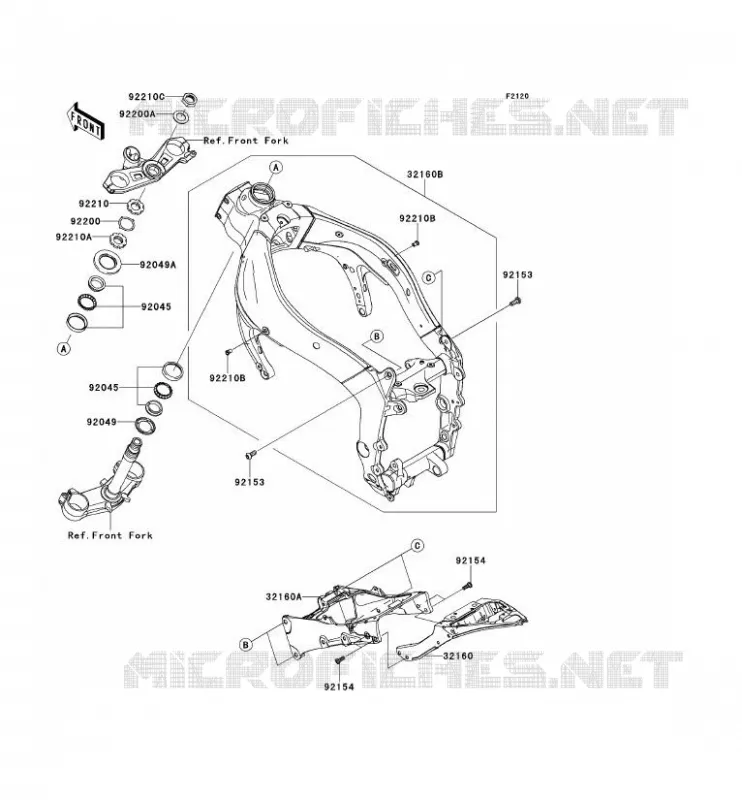 CH&Acirc;SSIS Kawasaki MOTOS 600 2012 NINJA ZX-6R  ZX600RCF