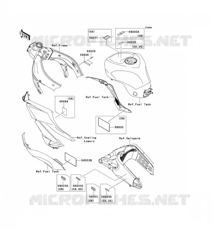 LABEL Kawasaki MOTOS 600 2012 NINJA ZX-6R  ZX600RCF