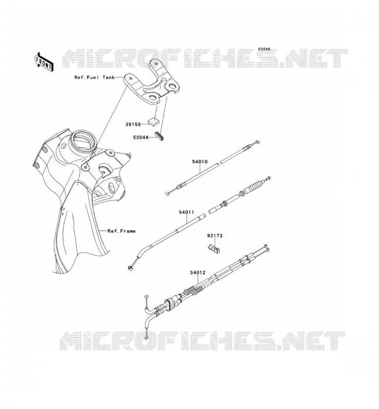 CABLES Kawasaki MOTOS 600 2012 NINJA ZX-6R  ZX600RCF