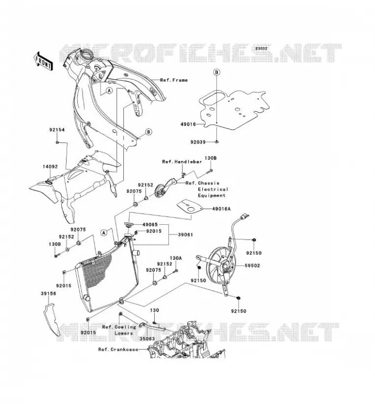 RADIATEUR Kawasaki MOTOS 600 2012 NINJA ZX-6R  ZX600RCF