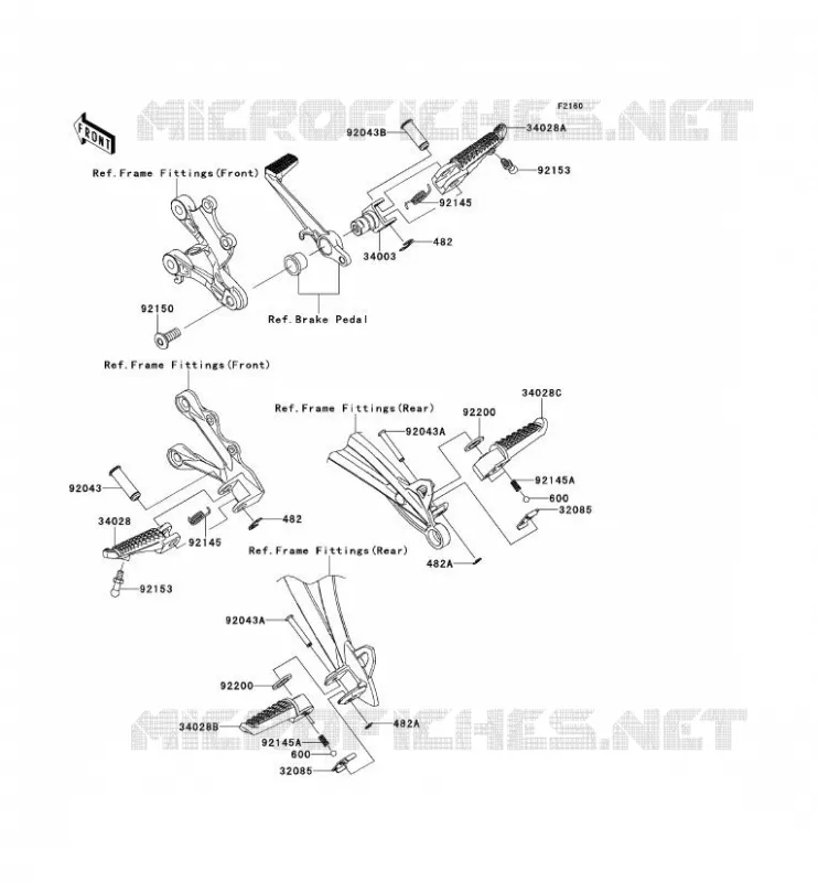 REPOSE PIED Kawasaki MOTOS 600 2012 NINJA ZX-6R  ZX600RCF