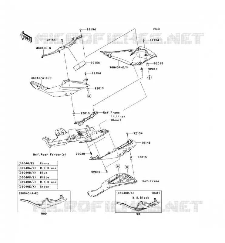 CACHE LAT&Eacute;RAL Kawasaki MOTOS 600 2012 NINJA ZX-6R  ZX600RCF