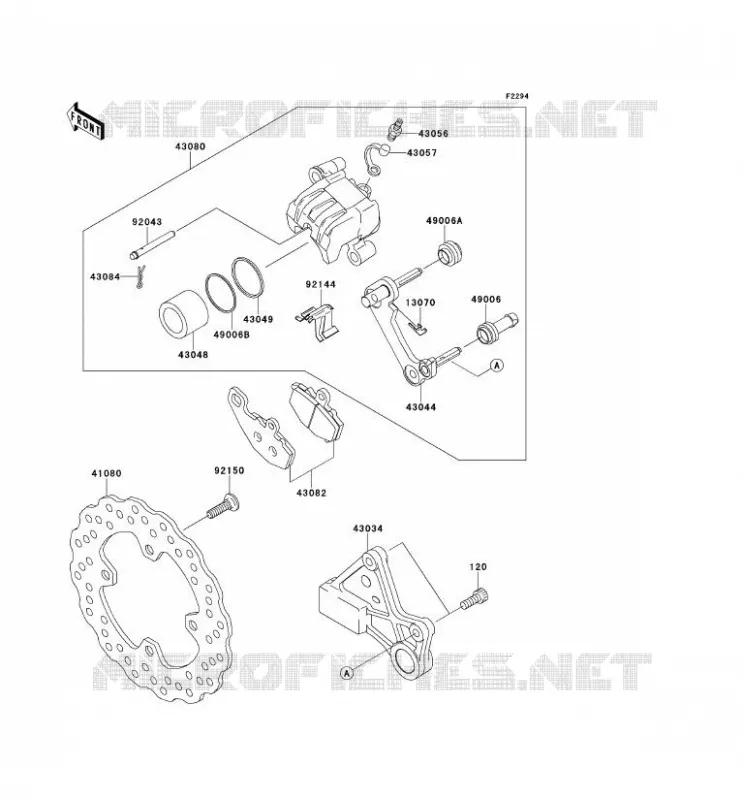 FREIN ARRIERE Kawasaki MOTOS 600 2014 NINJA ZX-6R  ZX600REF
