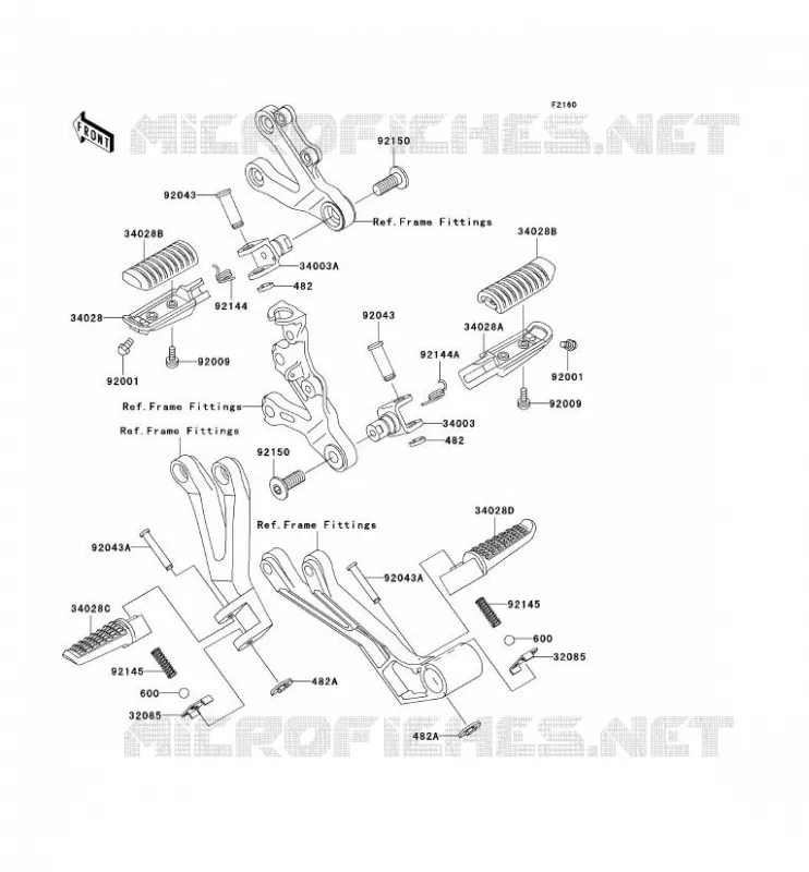 REPOSE PIED Kawasaki MOTOS 636 2002 NINJA ZX-6R  ZX636-A1P
