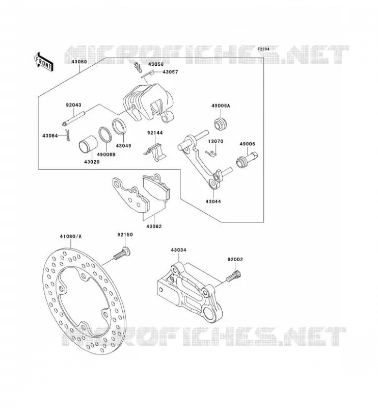 FREIN ARRIERE Kawasaki MOTOS 636 2003 NINJA ZX-6R  ZX636-B1