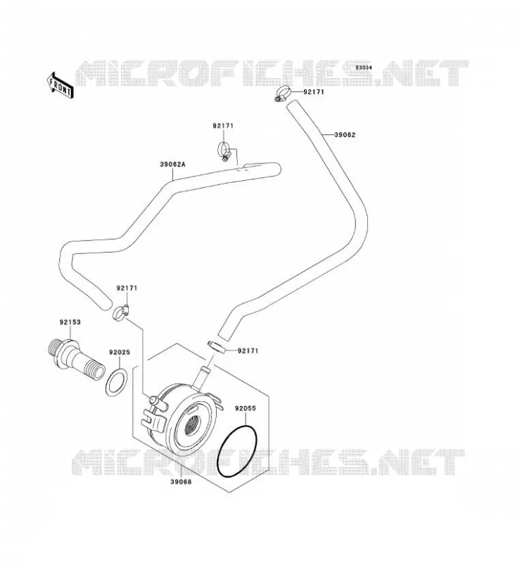 RADIATEUR D'HUILE Kawasaki MOTOS 636 2003 NINJA ZX-6R  ZX636-B1H