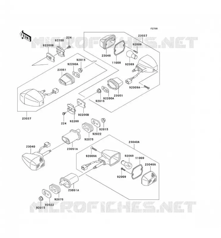 CLIGNOTANTS Kawasaki MOTOS 636 2004 NINJA ZX-6R  ZX636-B2