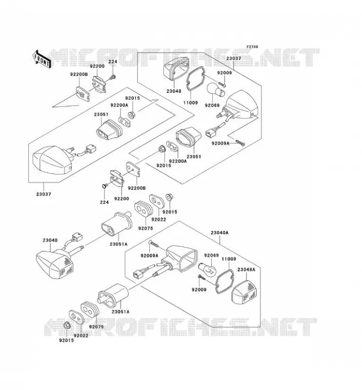 CLIGNOTANTS Kawasaki MOTOS 636 2004 NINJA ZX-6R  ZX636-B2
