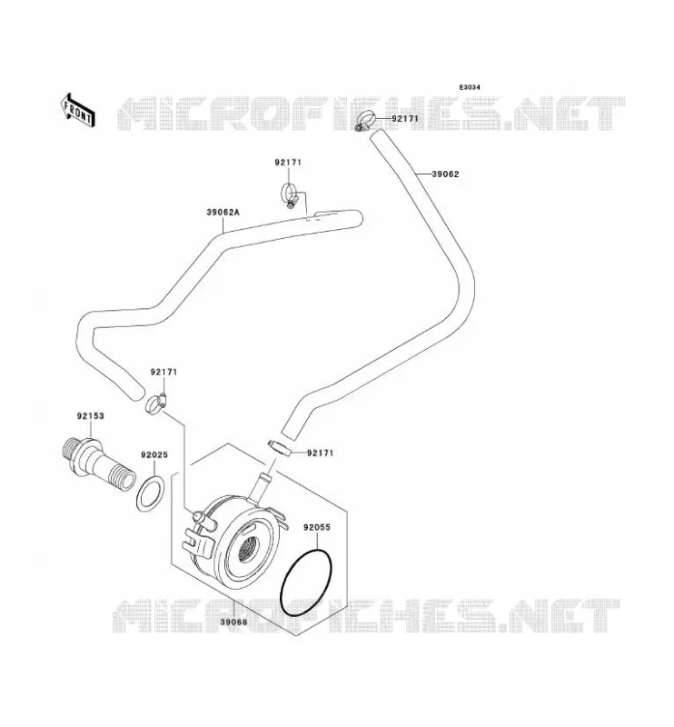RADIATEUR D'HUILE Kawasaki MOTOS 636 2004 NINJA ZX-6R  ZX636-B2