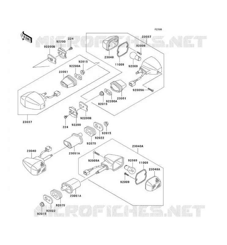 CLIGNOTANTS Kawasaki MOTOS 636 2004 NINJA ZX-6R  ZX636-B2