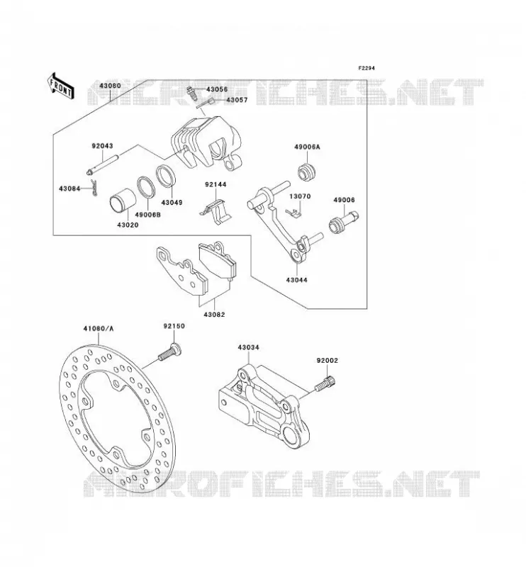 FREIN ARRIERE Kawasaki MOTOS 636 2004 NINJA ZX-6R  ZX636-B2