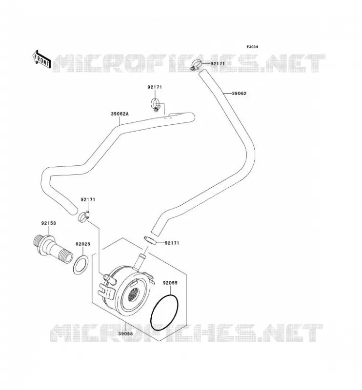 RADIATEUR D'HUILE Kawasaki MOTOS 636 2004 NINJA ZX-6R  ZX636-B2