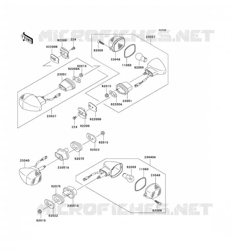 CLIGNOTANTS Kawasaki MOTOS 636 2004 NINJA ZX-6R  ZX636-B2H
