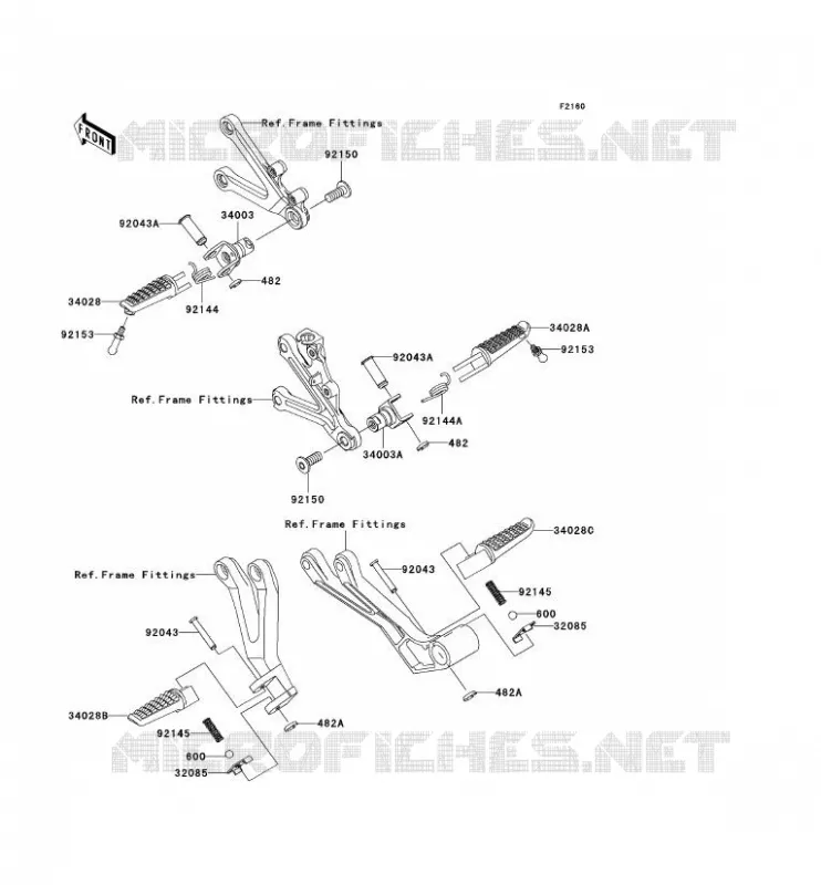 REPOSE PIED Kawasaki MOTOS 636 2004 NINJA ZX-6R  ZX636-B2H