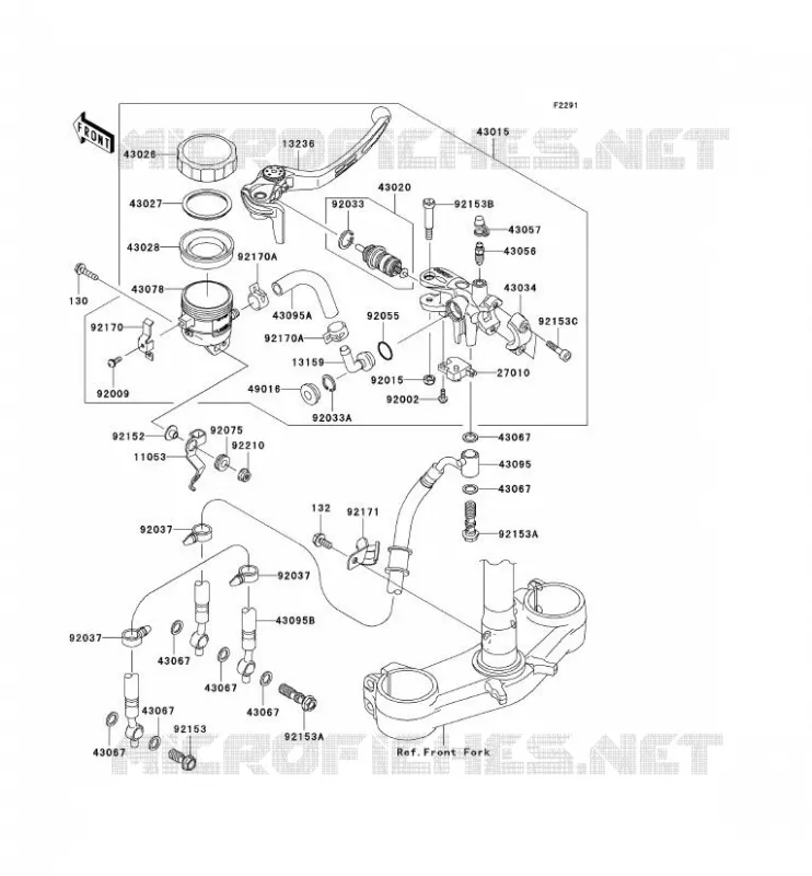 MAITRE CYLINDRE AV Kawasaki MOTOS 636 2005 NINJA ZX-6R  ZX636-C1