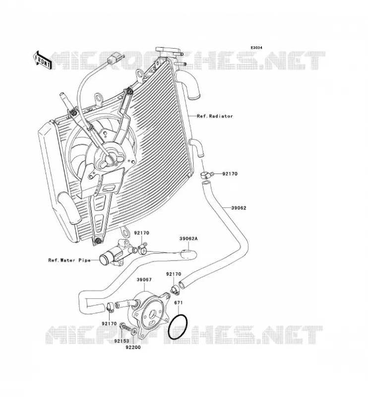RADIATEUR D'HUILE Kawasaki MOTOS 636 2005 NINJA ZX-6R  ZX636-C1