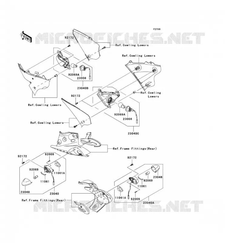 CLIGNOTANTS Kawasaki MOTOS 636 2006 NINJA ZX-6R  ZX636C6F