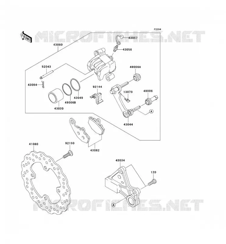 FREIN ARRIERE Kawasaki MOTOS 636 2006 NINJA ZX-6R  ZX636C6F