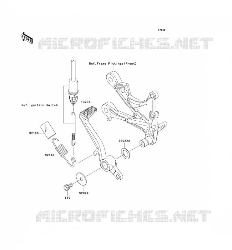 PEDALE DE FREIN Kawasaki MOTOS 636 2006 NINJA ZX-6R  ZX636C6F