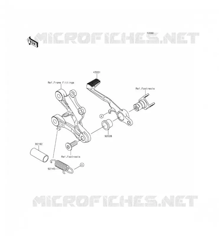 PEDALE DE FREIN/TORQUE LINK Kawasaki MOTOS 636 2013 NINJA ZX-6R  ZX636EDF