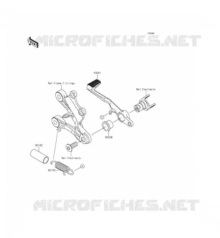 PEDALE DE FREIN/TORQUE LINK Kawasaki MOTOS 636 2013 NINJA ZX-6R  ZX636EDF