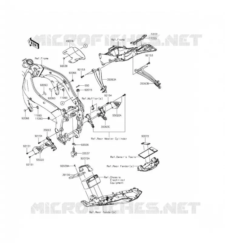 PIECE DE CADRE (COUVERTURE) Kawasaki MOTOS 636 2013 NINJA ZX-6R  ZX636EDF