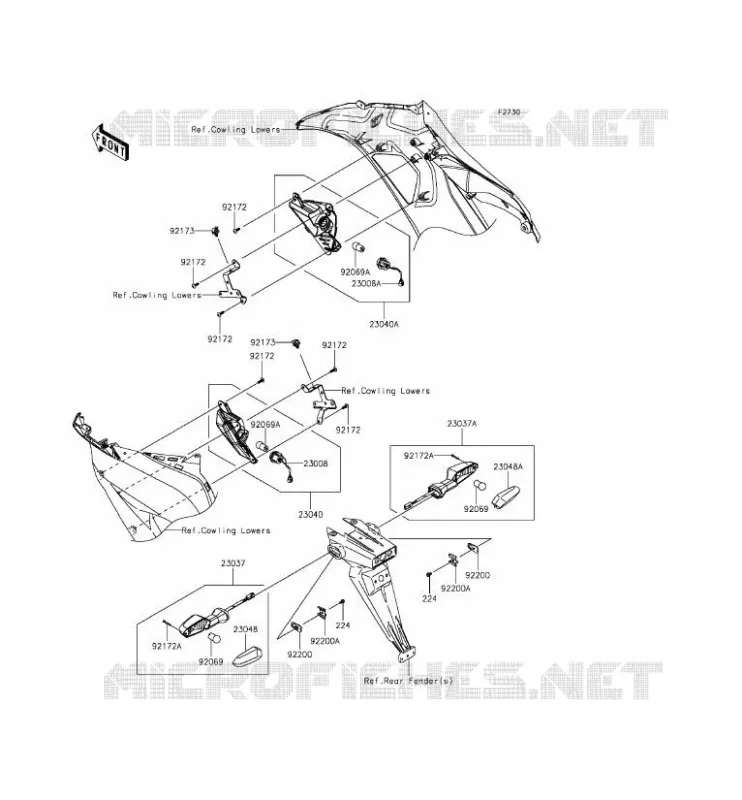 CLIGNOTANTS Kawasaki MOTOS 636 2014 NINJA ZX-6R  ZX636EEF