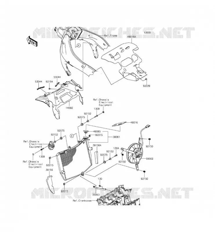 RADIATEUR Kawasaki MOTOS 636 2014 NINJA ZX-6R  ZX636EEF
