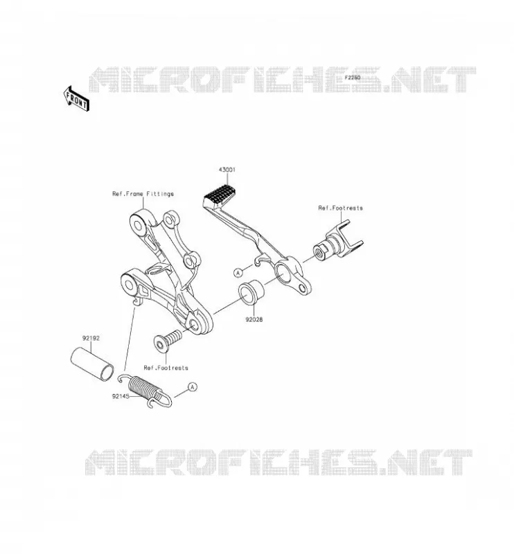 PEDALE DE FREIN/TORQUE LINK Kawasaki MOTOS 636 2014 NINJA ZX-6R  ZX636EEF