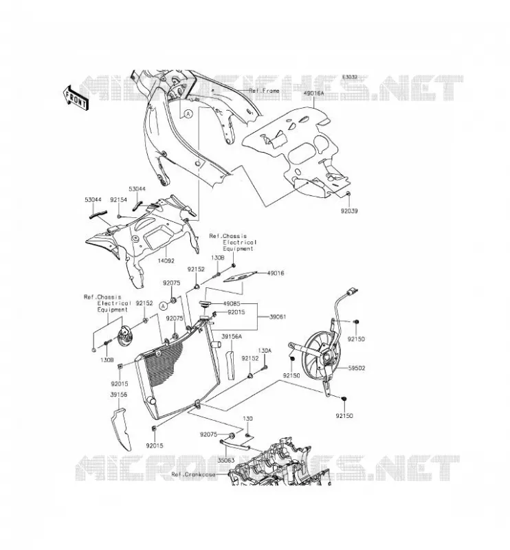 RADIATEUR Kawasaki MOTOS 636 2014 NINJA ZX-6R  ZX636EEF