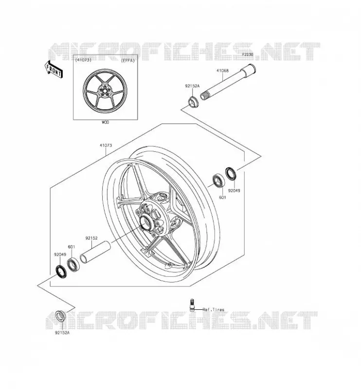 ROUE AVANT Kawasaki MOTOS 636 2014 NINJA ZX-6R  ZX636EEF