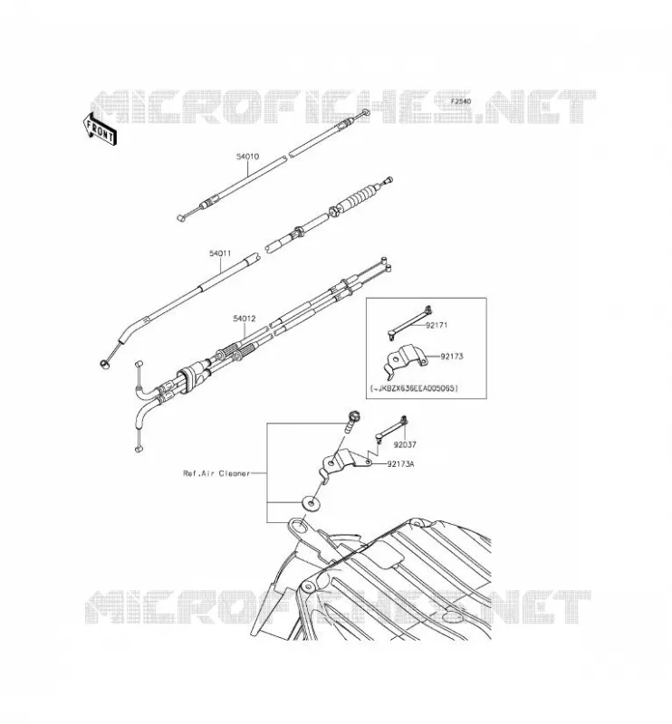 CABLES Kawasaki MOTOS 636 2015 NINJA ZX-6R  ZX636EFF